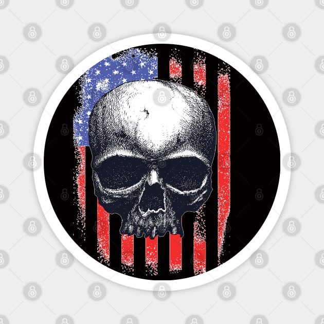 Skull 4th July American Flag - Independence Day Magnet by sayed20